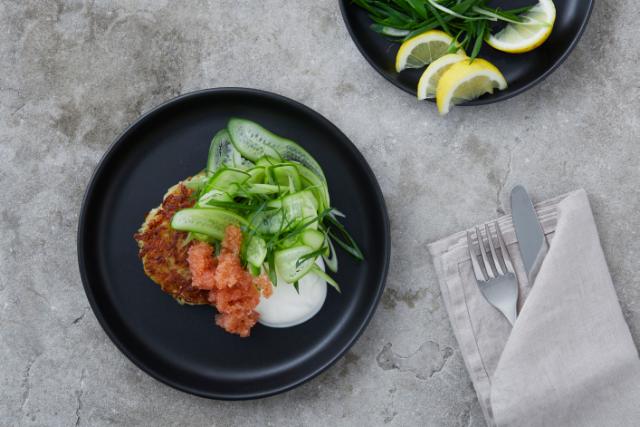 Rotfruktrösti med rognkjeksrogn