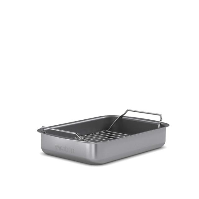 Profesjionell langpanne med rist 26x19 cm keramiske Slip-Let®-belegget