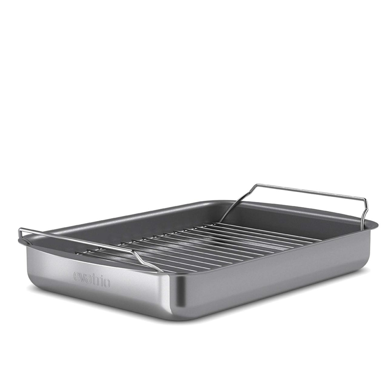 Profesjionell langpanne med rist 35x25 cm keramiske Slip-Let®-belegget
