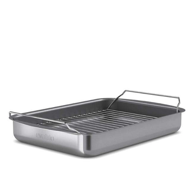 Profesjionell langpanne med rist 35x25 cm keramiske Slip-Let®-belegget