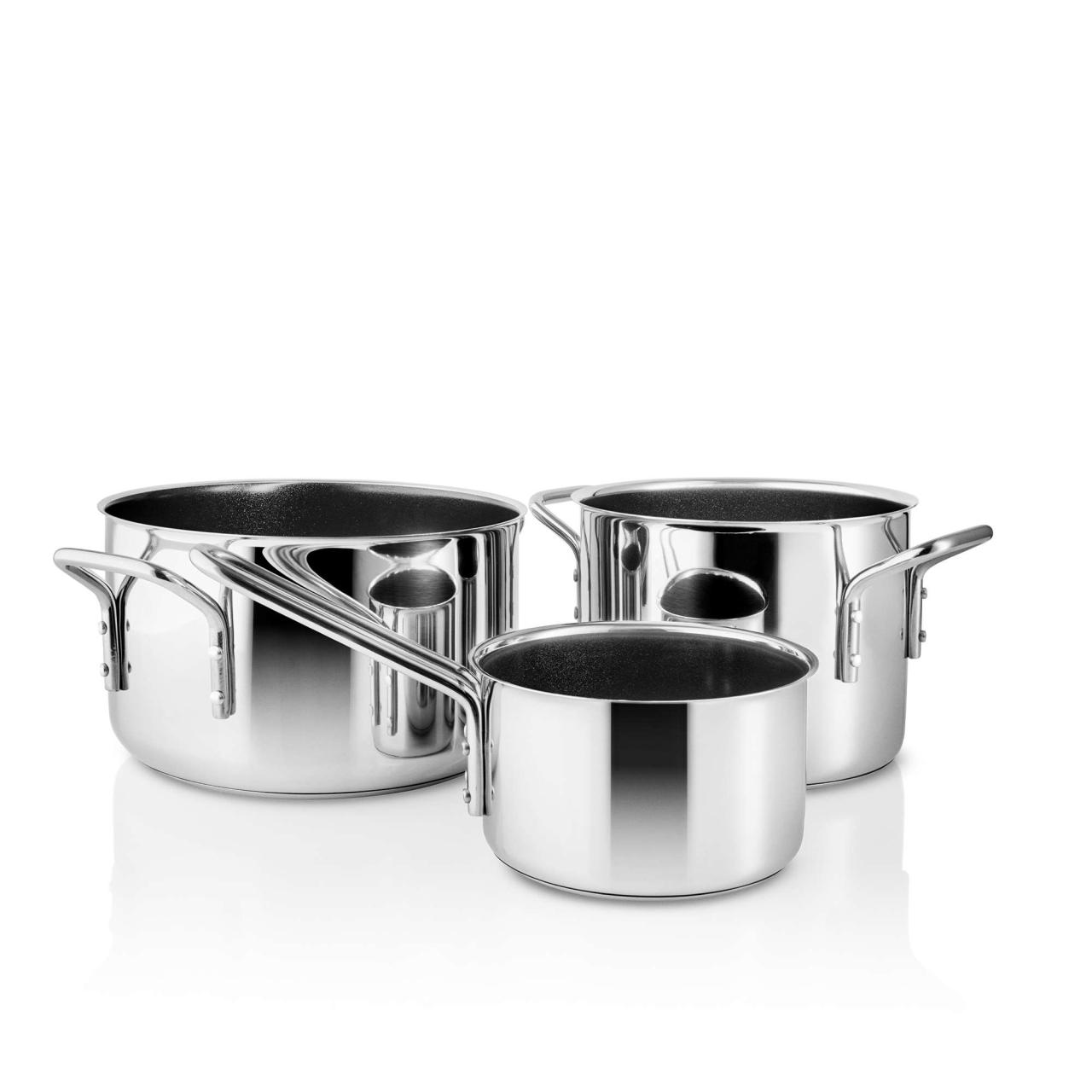 Stainless steel grytesett - 3 deler - keramisk Slip-Let®