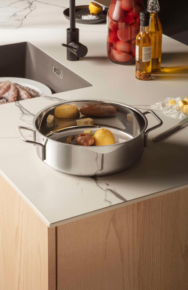 Stainless steel sautégryte - 28 cm