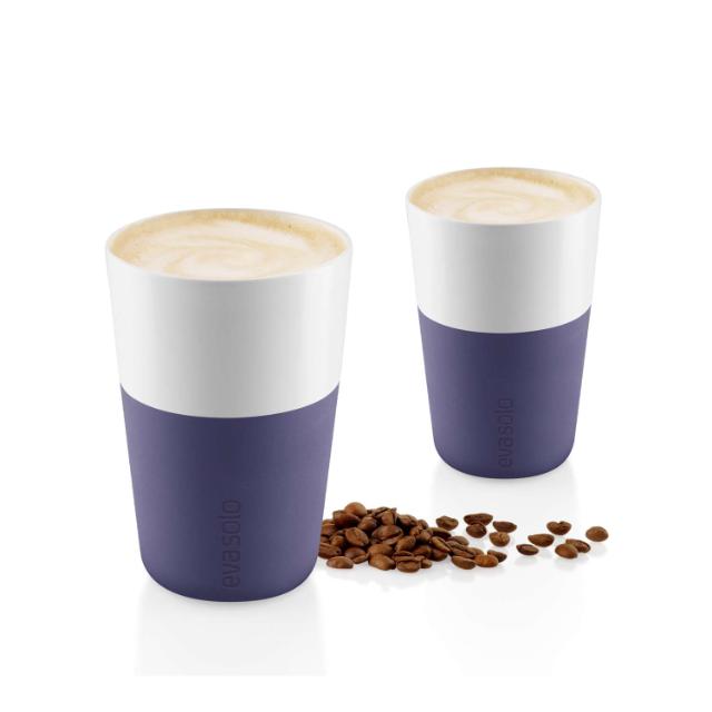 Cafe Latte-krus - 2 stk - Violet blue